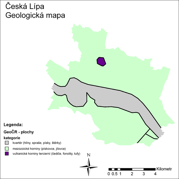 Geologická mapa zdroj dat: CENIA.