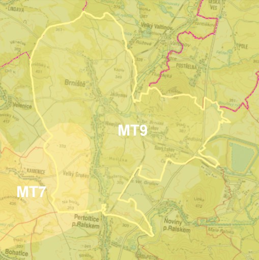 Zdroj: Quitt, E. (1971): Klimatické oblasti Československa, (data: Geografický ústav ČSAV, AOPK ČR)