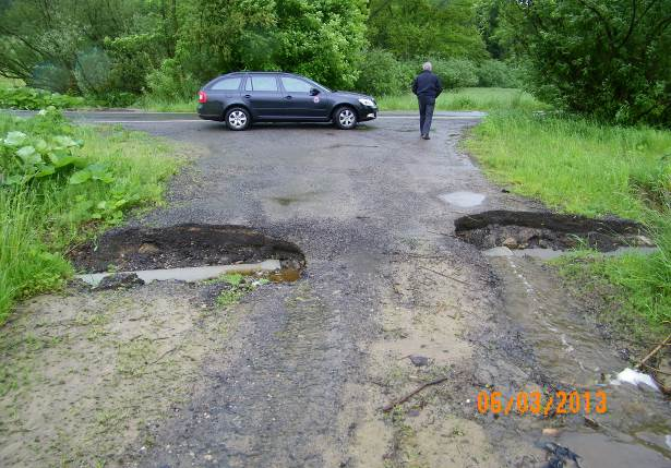 Poškození malých propustků v Heřmanicích